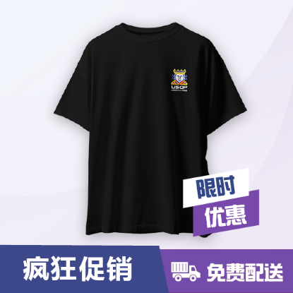 图片 扑克皇家系列超大T恤(Q) - 黑色